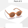 Haute Sauce Women Brown Lens Brown Round Sunglasses (Pack of 2)